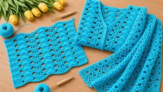 Most Requested Crochet Pattern 💙Unique Stitch for Blouse, Shawl & Blanket