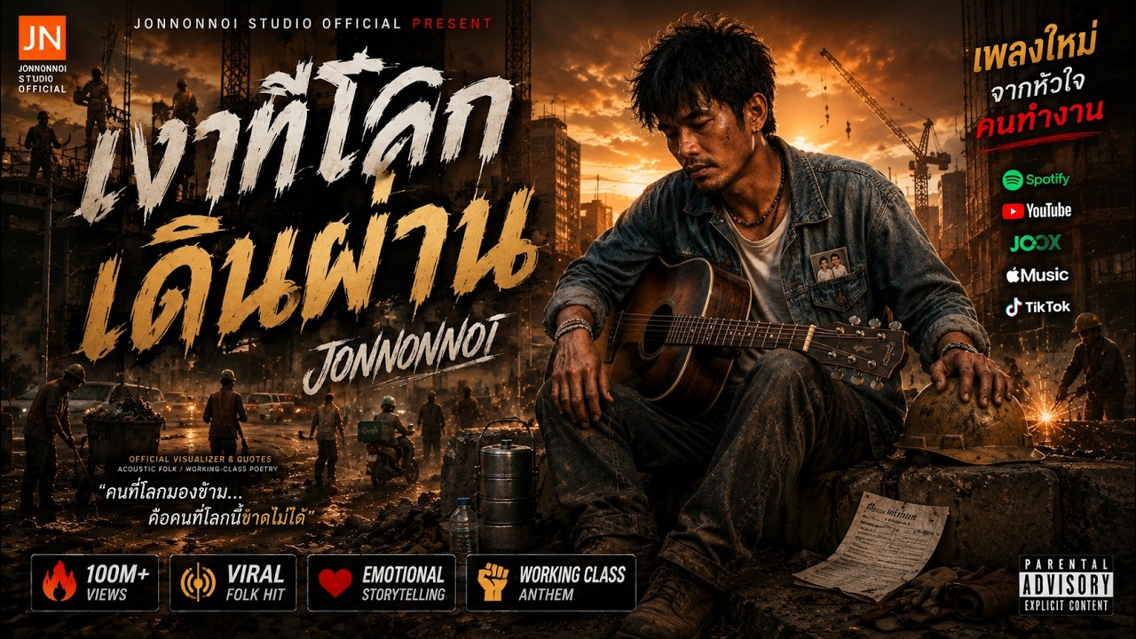 เงาที่โลกเดินผ่าน | JONNONNOI (Official Visualizer & Quotes) เพลงเพื่อคนตัวเล็กที่โลกมองข้าม — เพลงจาก JONNONNOI