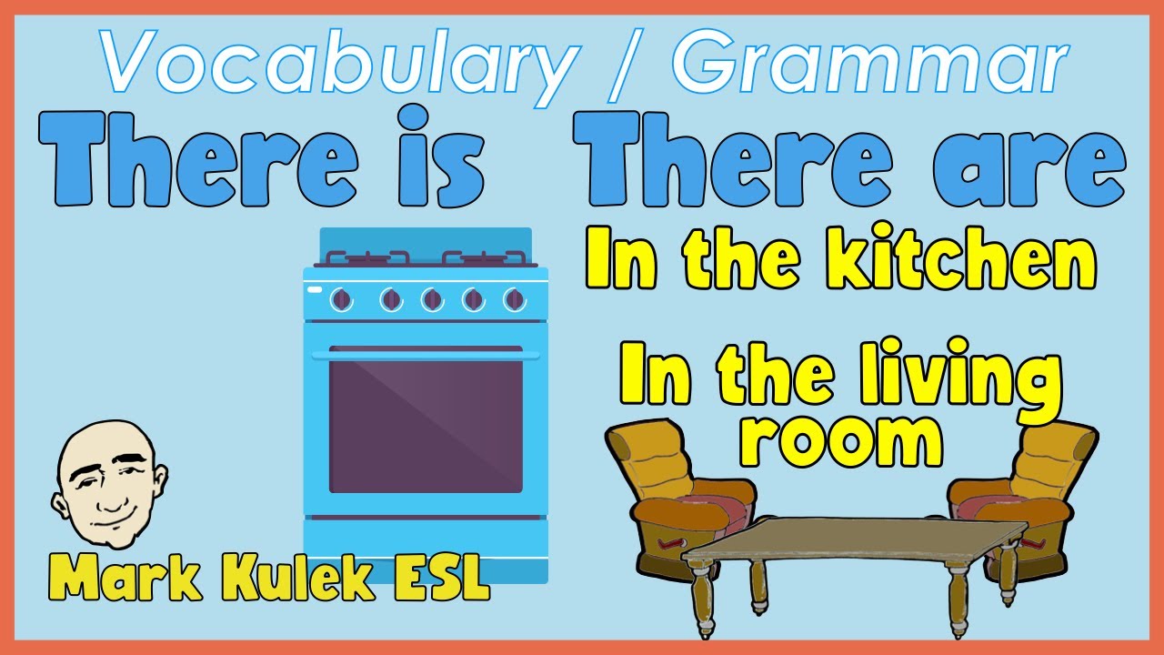 There is /are kitchen & living room English speaking practice