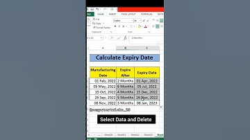 Calculate expiry date in excel || shortcuts #shortvideo #exceltech