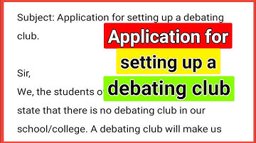 Application for setting up a debating club