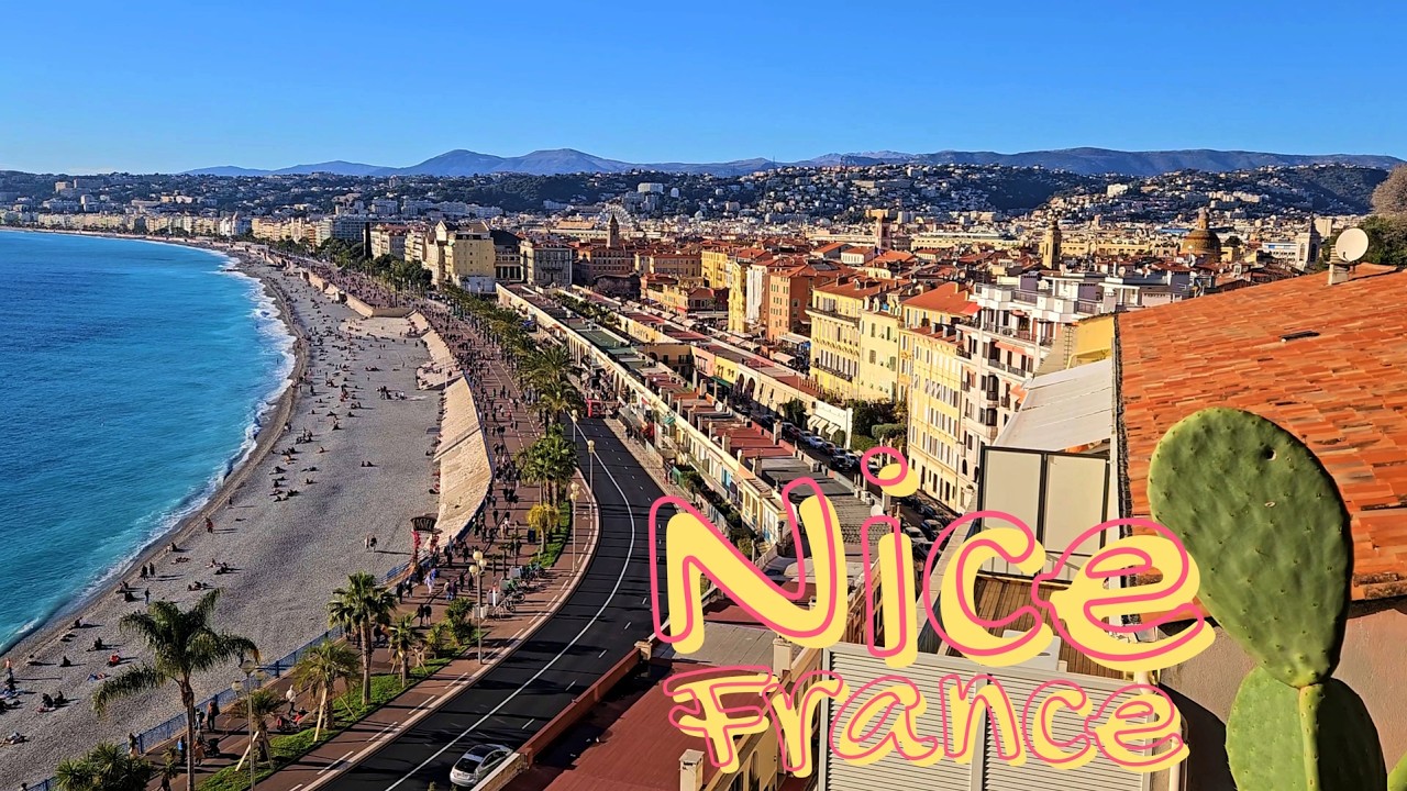 [4K] FRENCH RIVIERA 🌍 NICE A LOT OF TOURISTS & Ferris Wheel 🎡 Cote d'Azur 🌴 France 🇫🇷 Mediterranean
