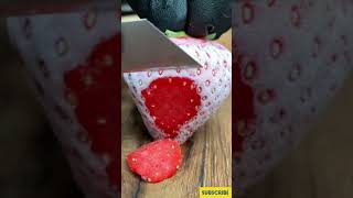 Cutting Frozen Strawberry Oddly Satisfying Video