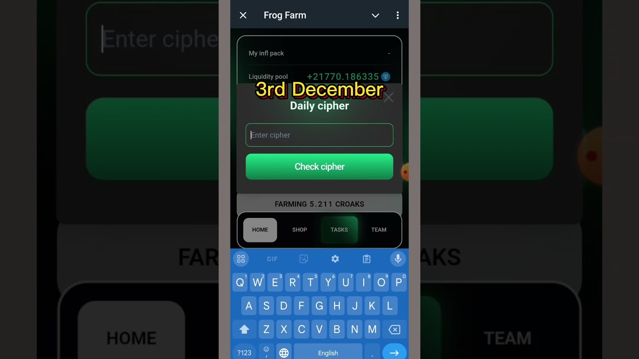 Frog Farm Daily Cipher Code | Frog Farm | 3 December | Frog Farm Daily Cipher Code video |
