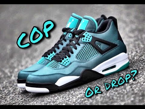 jordan 4 teal on feet