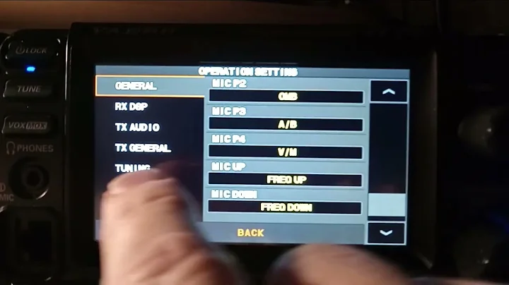 Yaesu FT-710 AESS Heil Goldline Mic set up settings in the "Menu" settings.