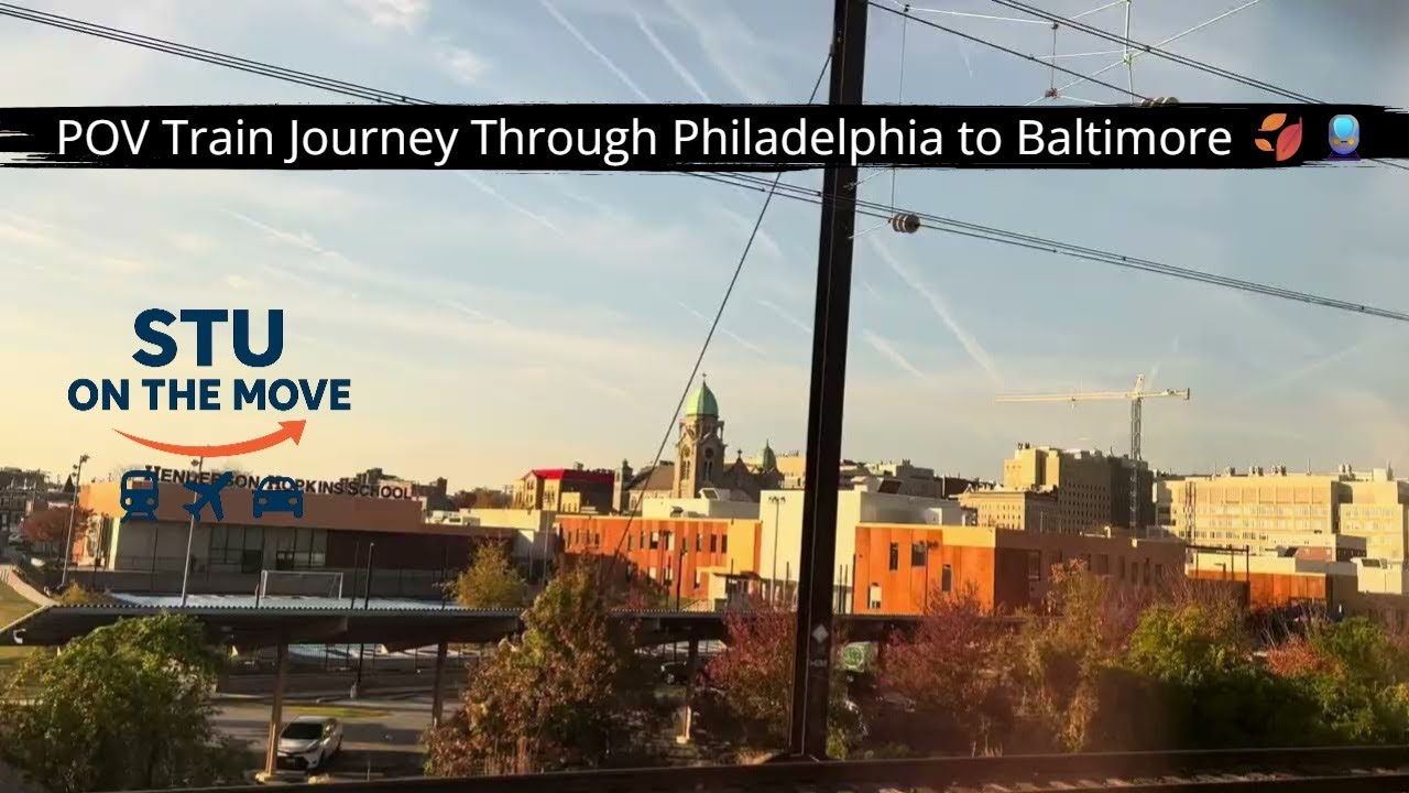 POV Train Journey Through Philadelphia to Baltimore 🍂🚆 | Fall Colours | November 2023