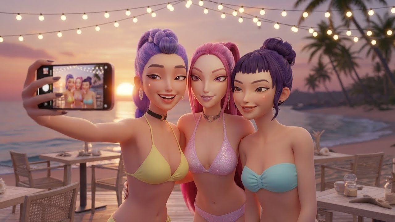 🌊 Kpop Demon Hunter song  Bikini Beach Fun – Rumi & Mira VS Zoey! Official Music Video