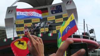 F1 Monza 2013 GP Italy Podium Vettel Alonso Weber Trophy