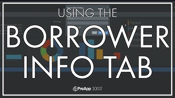 Borrower Info Tab Breakdown - USING PREAPP 1003