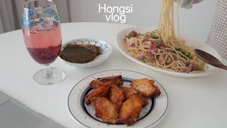 (ENG) vlog A couch potato’s life with Carp-shaped Bun and Home-made food, cleaning the kitchen