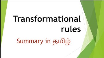 #transformational rules in #tamil #syntax #language and #linguistics #summary in #english #net #set