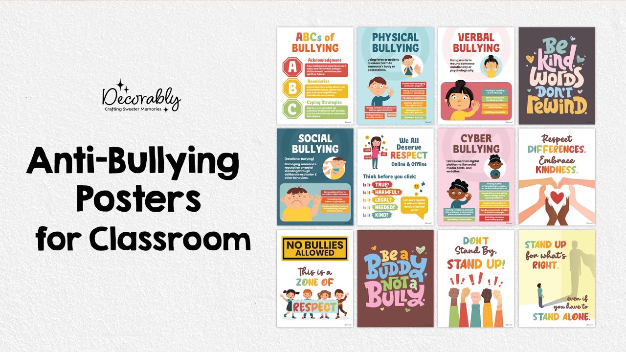 Promote Respect and Kindness in Classrooms with Anti-Bullying Posters ...