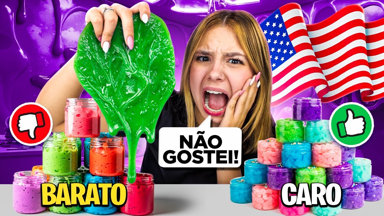 AVALIANDO A SLIME MAIS CARA E MAIS BARATA DOS EUA