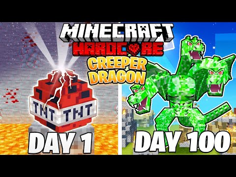 I Survived 100 DAYS as a CREEPER DRAGON in HARDCORE Minecraft!