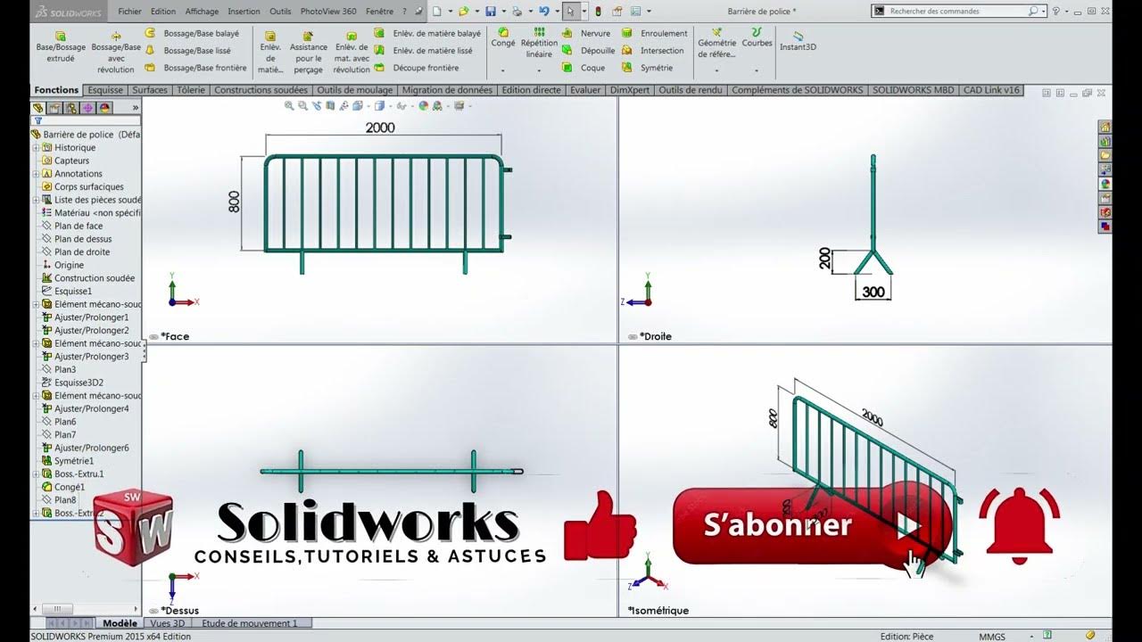 Comment Faire Une Barriere De Lecteur Video SolidWorks _ Barrière de police - YouTube