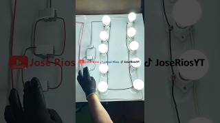 Conexión de 10 lamparas con 2 interruptores de 3 vías y 1 interruptor de 4 vías #joserios #electrica