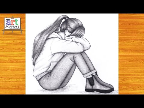 How To Draw A Sad Girl Step By Step Pencil Sketch Tutorial Art Video
