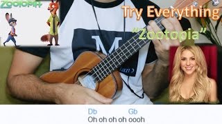 How to Play " Try Everything" ukulele Tutorial / Shakira / Zootopia / MoroMusicPiano