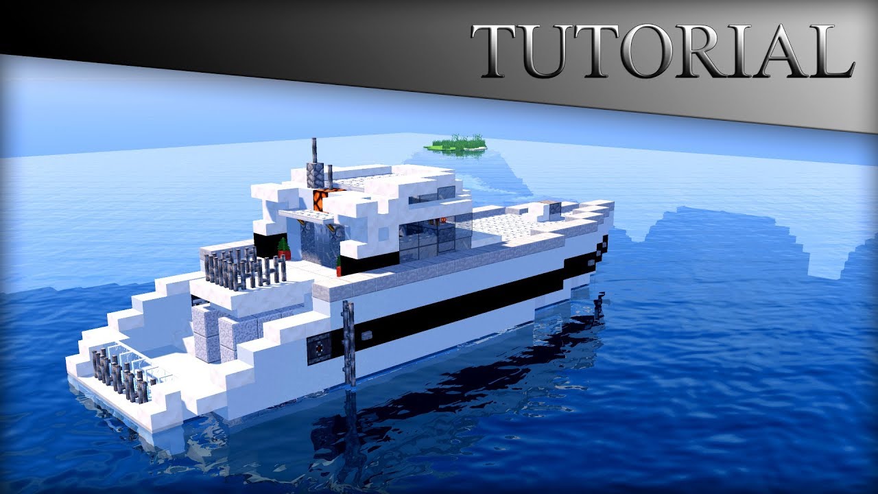 minecraft modern boat house tutorial! yacht/speed boat