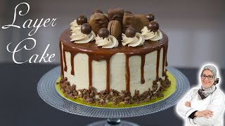 حلوى عيد الميلاد 1: لاير كيك بالكراميل خطوة خطوة بطريقة احترافية - Layer Cake au Caramel Beurre Salé