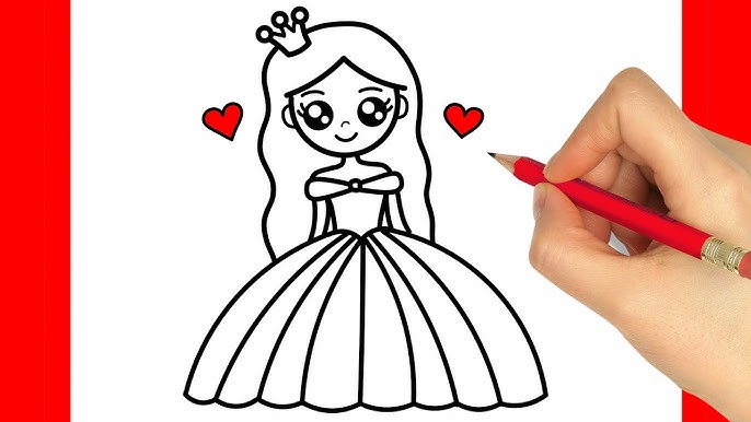 8 Desenhos para colorir de princesa kawaii