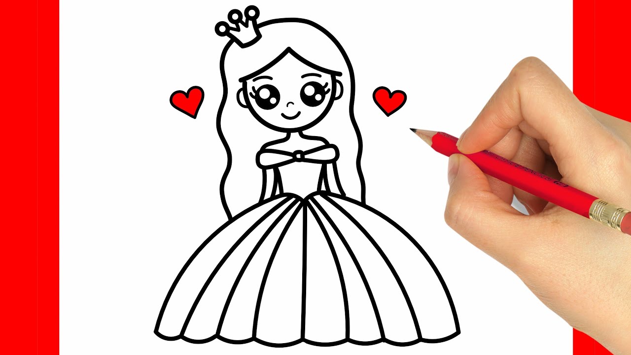 COMO DESENHAR UMA PRINCESA FACIL - YouTube