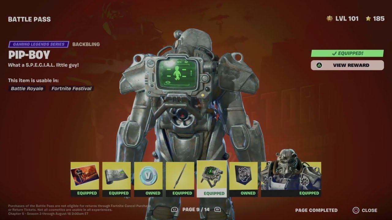 How to Unlock Pip-Boy Backbling in Fortnite | Battle Pass Rewards Page 9