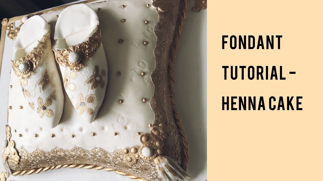 Fondant tutorial - henna cake كعكة الحناء Arabian Pillow 3D Cake