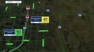 Northbound I-225 closed for rollover near Colfax in Aurora