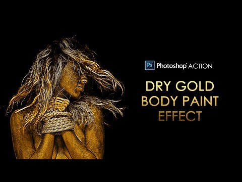 Photoshop Action: Dry Gold Body Paint Effect for Dramatic Portraits - Free Download