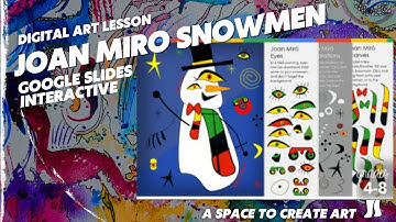 Joan Miro Snowmen Interactive Google Slides Activity for Middle School Art