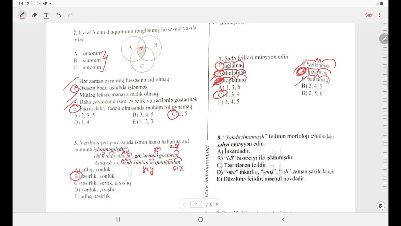 Hədəf sınaq Azərbaycan dili 30.01.2022 (9- cu sinif)