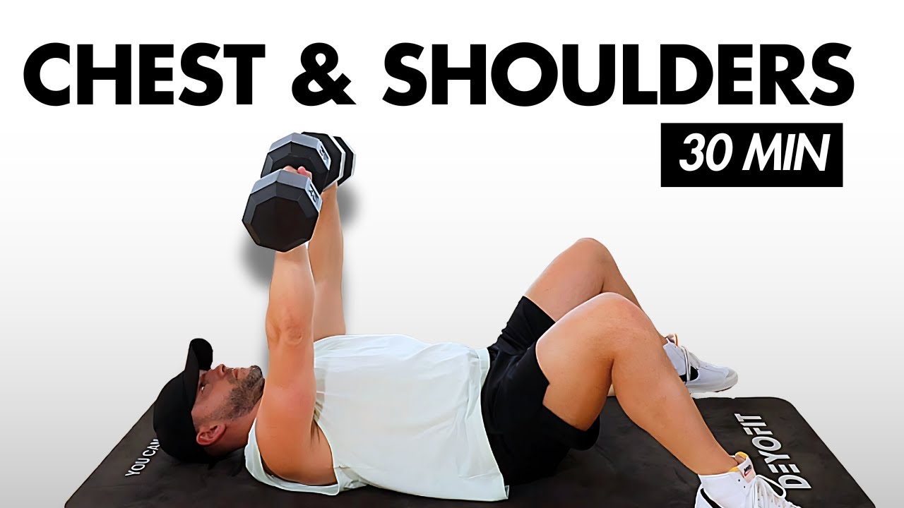 30-Min Dumbbell Chest & Shoulders Workout at Home | Build Strength & Definition