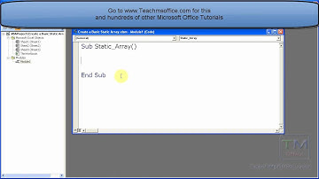 Create a Static Array Variable in VBA and Macros in Excel