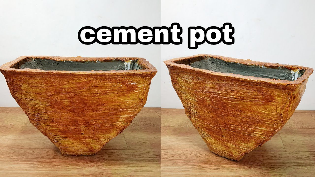 How to make amazing cement pot at home  YouTube