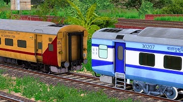 ICF BLUE COUPLING LHB BLUE 3RD AC | BUMPY RAILROAD | RAILWORKS | INDIAN TRAIN SIMULATOR 2024