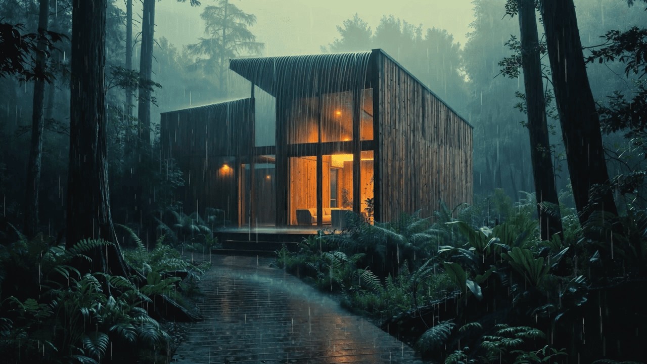 [DEEP SLEEP IN 5 MINUTES] 🌧️ Peaceful Rain at Night in a Forest Cabin | Anxiety, Insomnia, & Stress