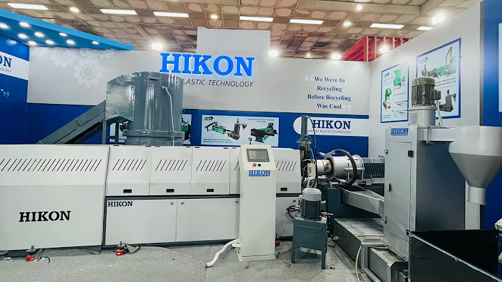 Plastasia,New Delhi, India 2022, live demo of cutter compactor plastic recycling Extruder.