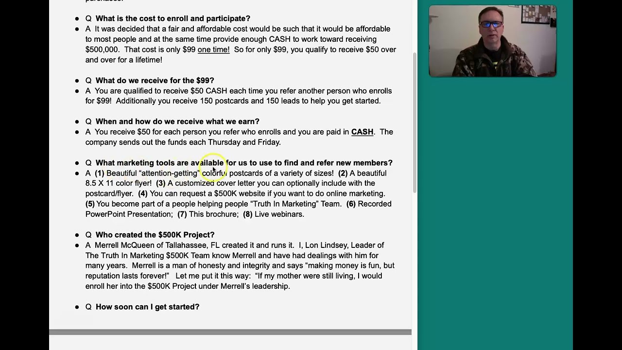 THE 500K PROJECT: Frequently Asked Questions Review!