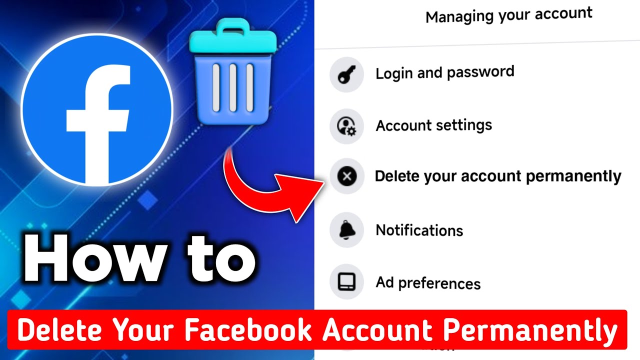 Quick and Easy - How To Delete Facebook Account 2024 | Tech Light - YouTube