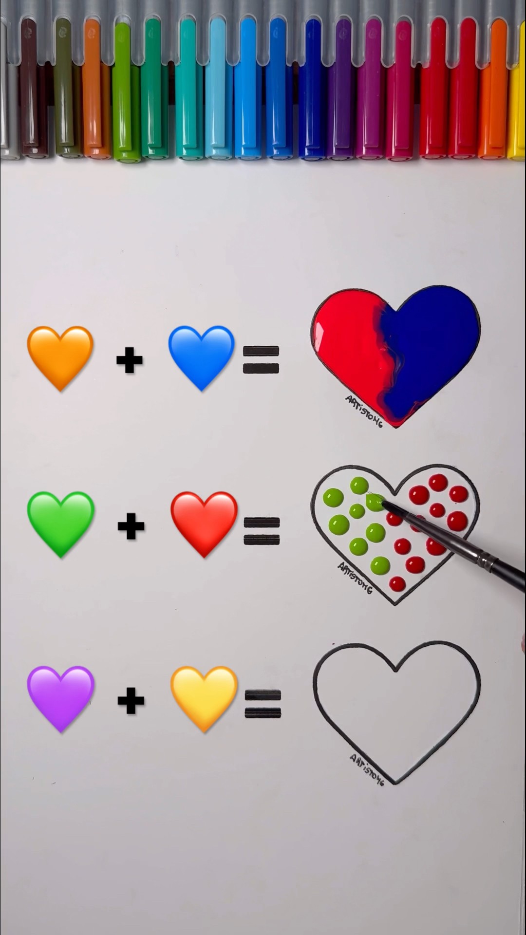 Hearts with Two Colors! ?✨? || What Colors Should Be Next?! ? #satisfyingart