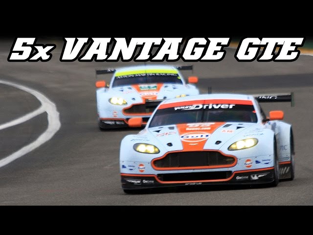 5x Aston Martin V8 Vantage GTE at WEC spa 2013 - YouTube