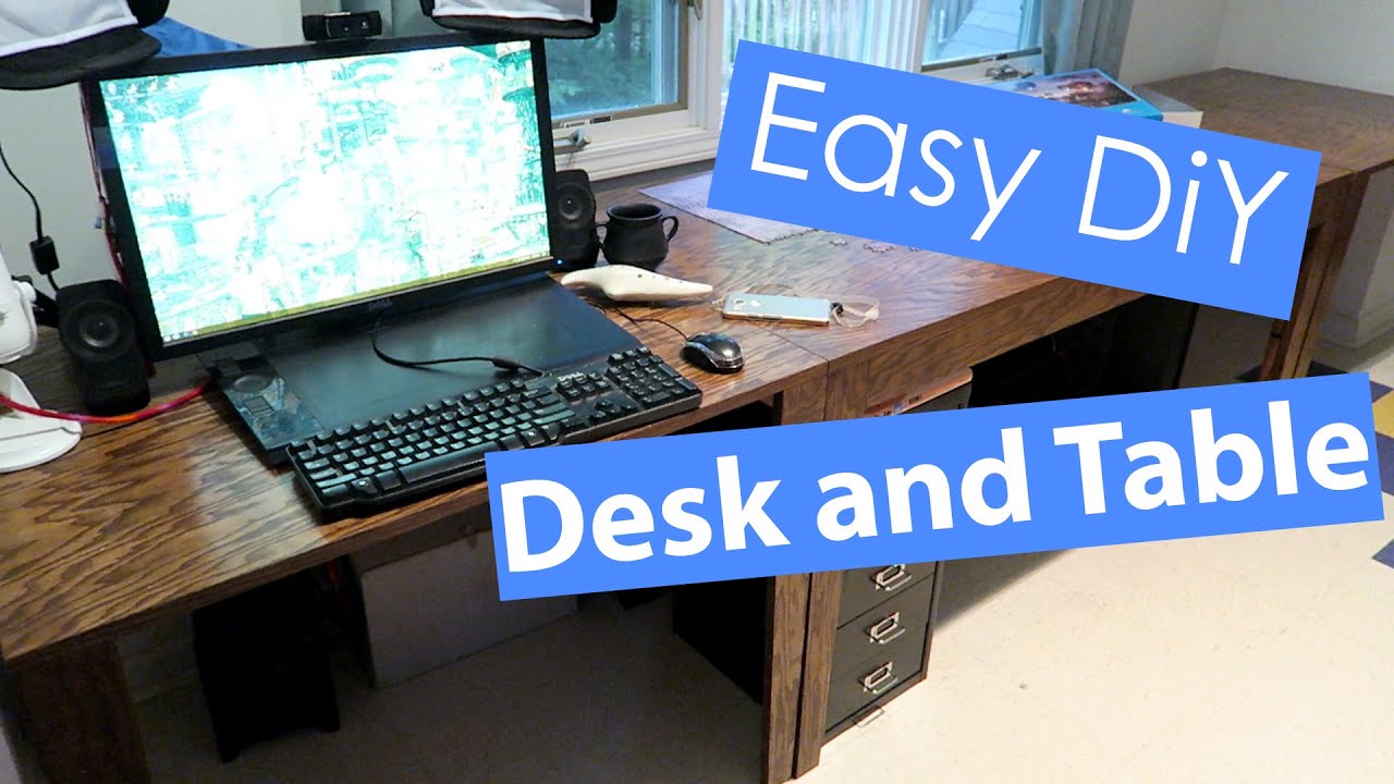 How To Diy Simple Computer Desk And Table Youtube
