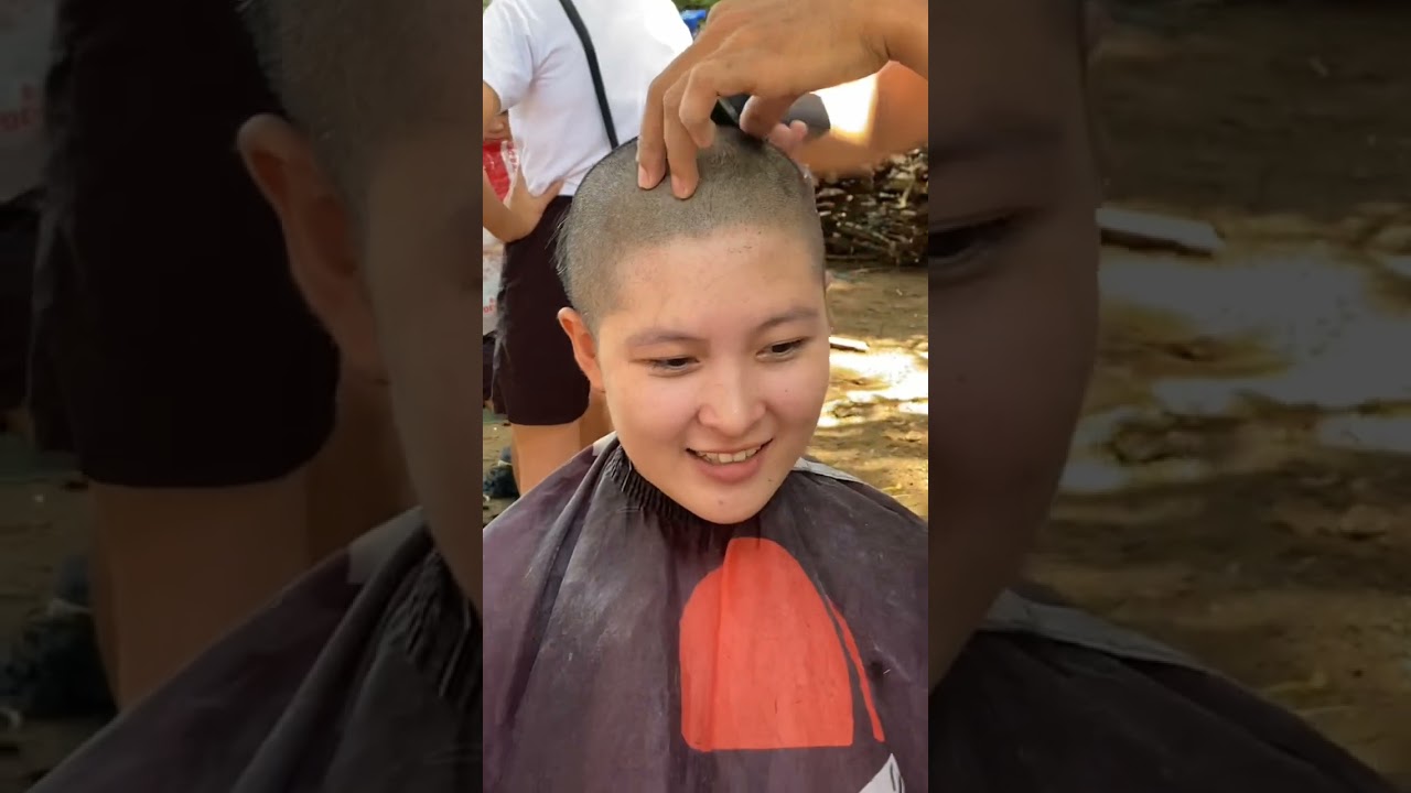 beautiful army girls trining headshave