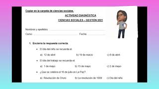 Actividad diagnostica de Ciencias sociales