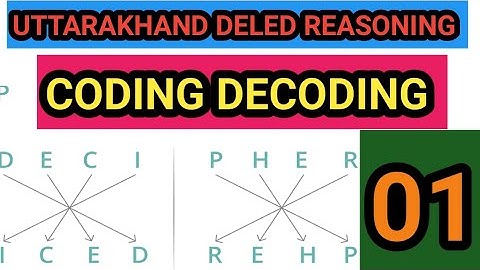 UTTARAKHAND DELED REASONING CODING DECODING