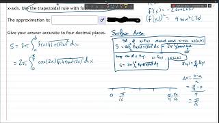 Math 252 HW 3.6.6 Estimate Surface Area Using Trapezoid Rule