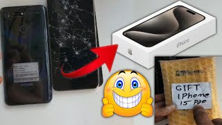 Lucky Day 🤞! My Fan Gift iPhone 15 Pro 😁 ! Restoration Destroyed phone ! Restore broken phone