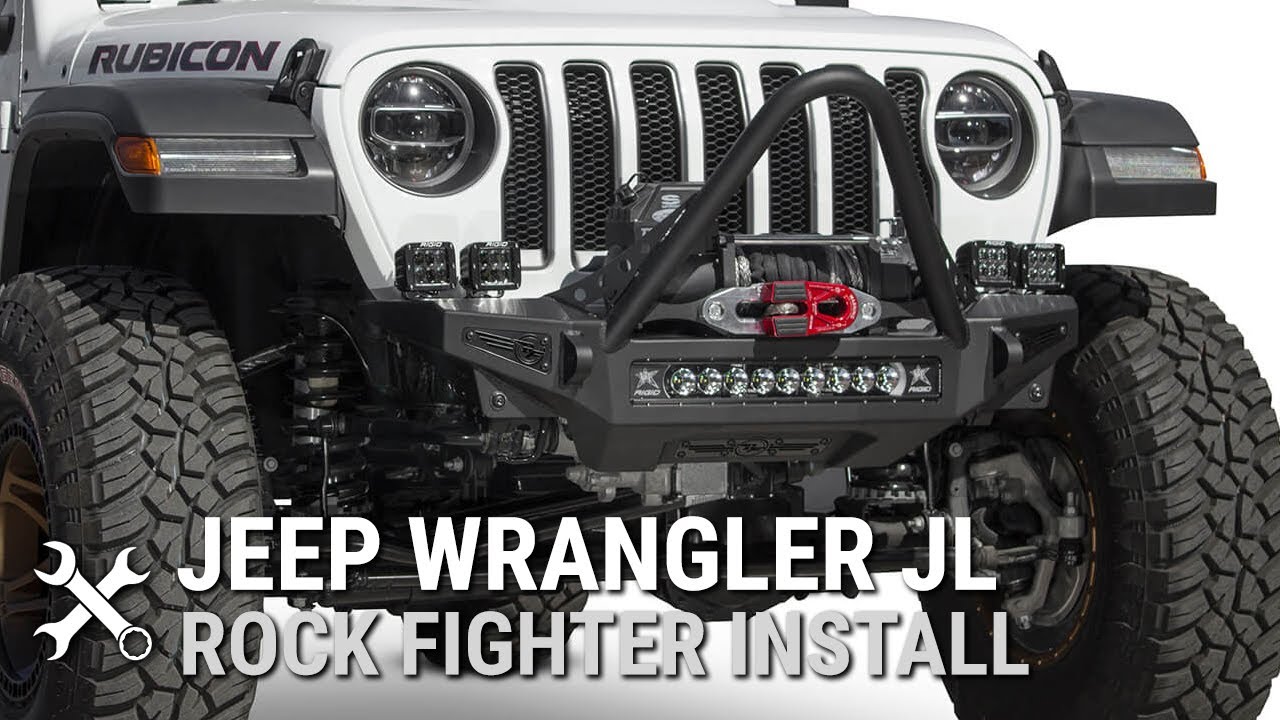 HOW TO: Remove Jeep Wrangler JL OEM Front Bumper with Rock Fighter  aftermarket install - YouTube